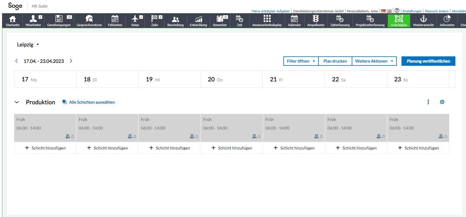 screenshot of Sage HR Suite